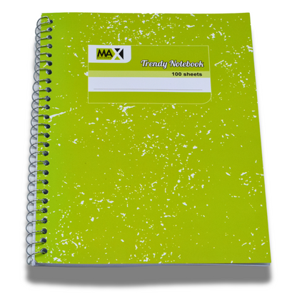 Wire bound Notebook | Size B5 17 cm x 25 cm | 60 GSM | Lined | 100 sheets | Trendy Style