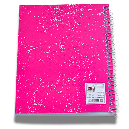 Wire bound Notebook | Size B5 17 cm x 25 cm | 60 GSM | Lined | 100 sheets | Trendy Style