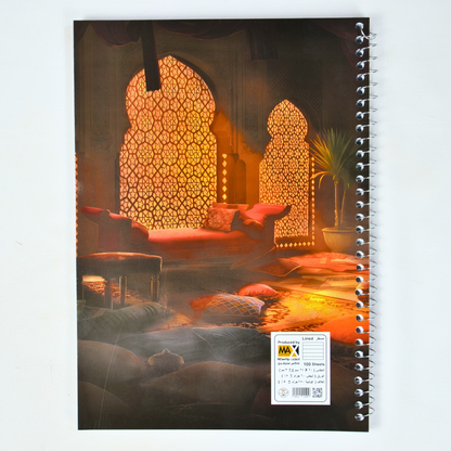 Max Stationery Cochet Cover Wire bound Notebook | Size A4 20 cm x 28 cm | 60 GSM | Lined | 100 sheets | Valley Style