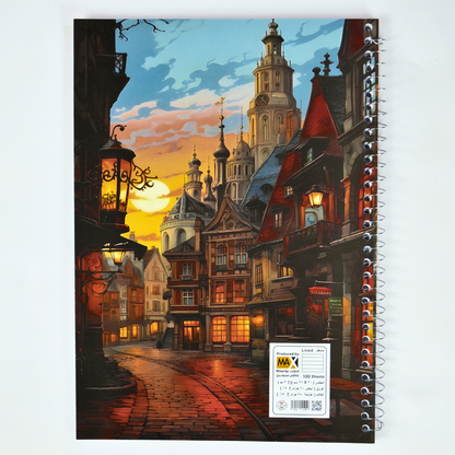 Max Stationery Cochet Cover Wire bound Notebook | Size A4 20 cm x 28 cm | 60 GSM | Lined | 100 sheets | Valley Style
