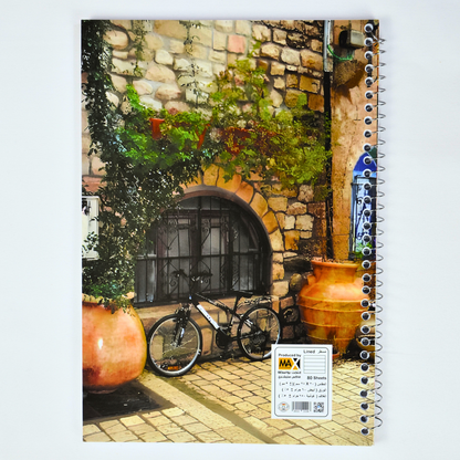Max Stationery Cochet Cover Wire bound Notebook | Size A4 20 cm x 28 cm | 60 GSM | Lined | 80 sheets | Valley Style