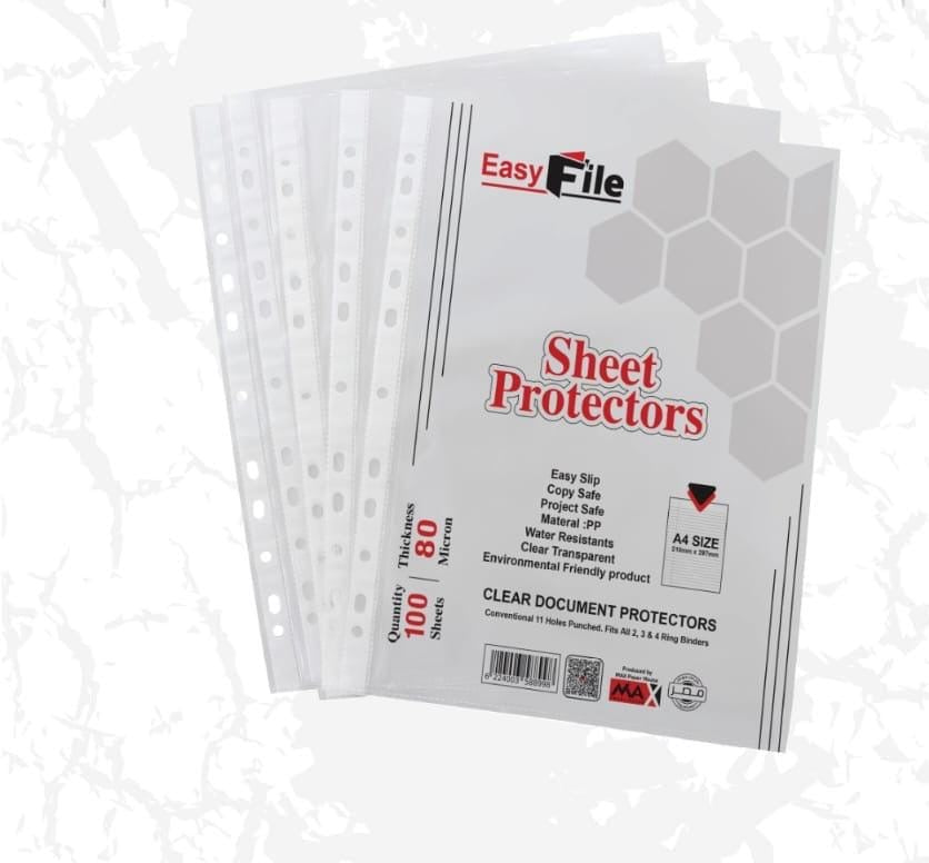 Sheet Protectors - A4 Size - Pack of 100 Sheets