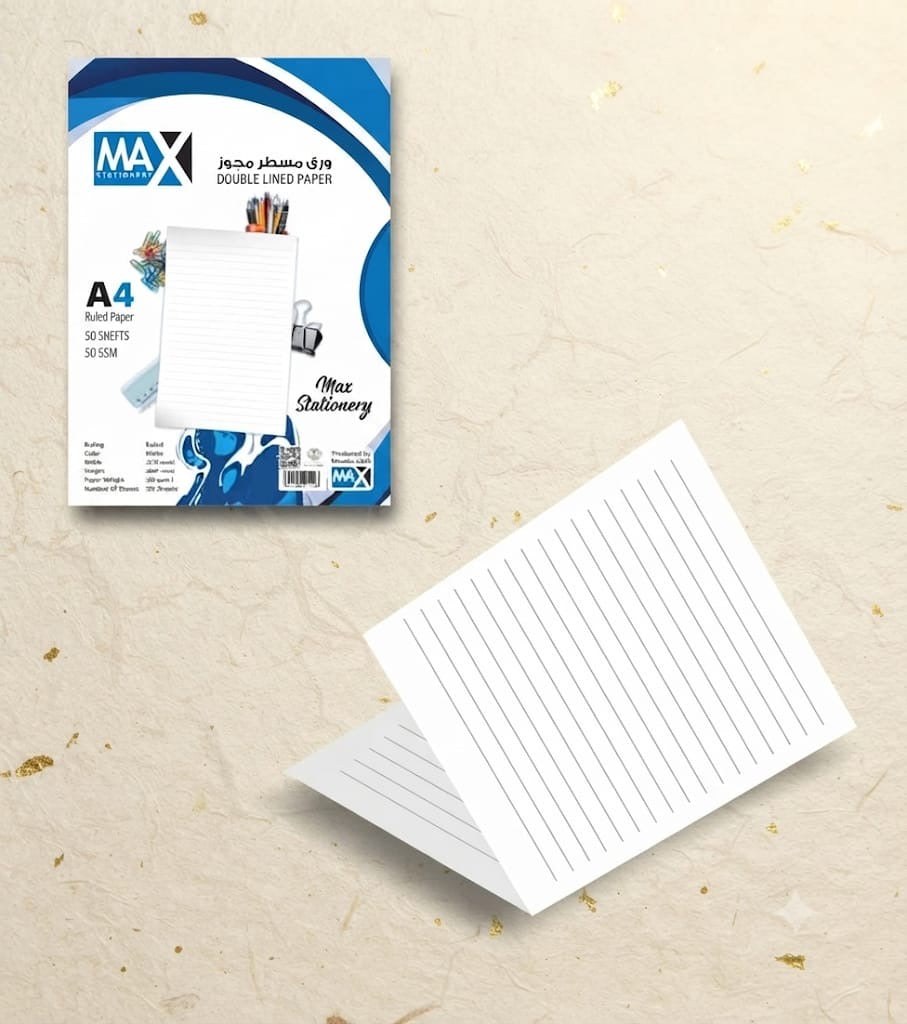 Double paper | Lined Ruling | Size A4 21 cm x 29.7 cm | 50 GSM | Writing Paper Series